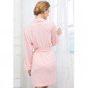 Pure cotton ladies robe pure color pink/silver