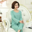 Plus size long sleeved cotton pajamas for women Mom and grandma pajamas