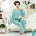 Plus size long sleeved cotton pajamas for women Mom and grandma pajamas