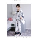 Ladies' cotton pajamas long sleeved sexy kimono night gown sets