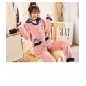 Plus size flannel pajamas thickened home furnishing, ladies' lovable winter velvet pajamas