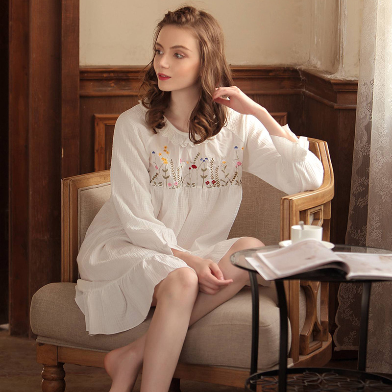 New cotton lounge pajamas female white sleepwear womens pajamas