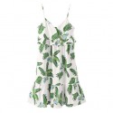 summer cotton sexy sling sleepwear,lovely Women's plant print nightdress