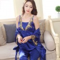 New lady emulation Three Piece pyjamas sexy long sleeve pajama sets female