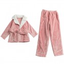 large Winter flannel warm velvet pajama set for girls