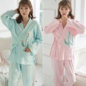 large size Cotton cardigan kimono sleepwear outside wear three pajama sets