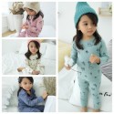 Cute flower printed girls cotton lounge pajamas